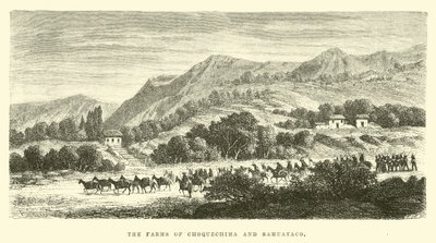 De boerderijen van Choquechima en Sahuyaco door Edouard Riou